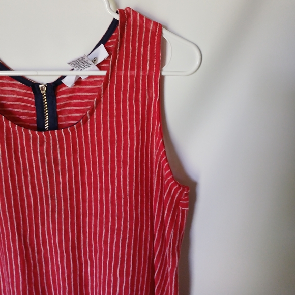 Work Shop Womens Tank Top Size L Color Red & White Stripes - Picture 3 of 9